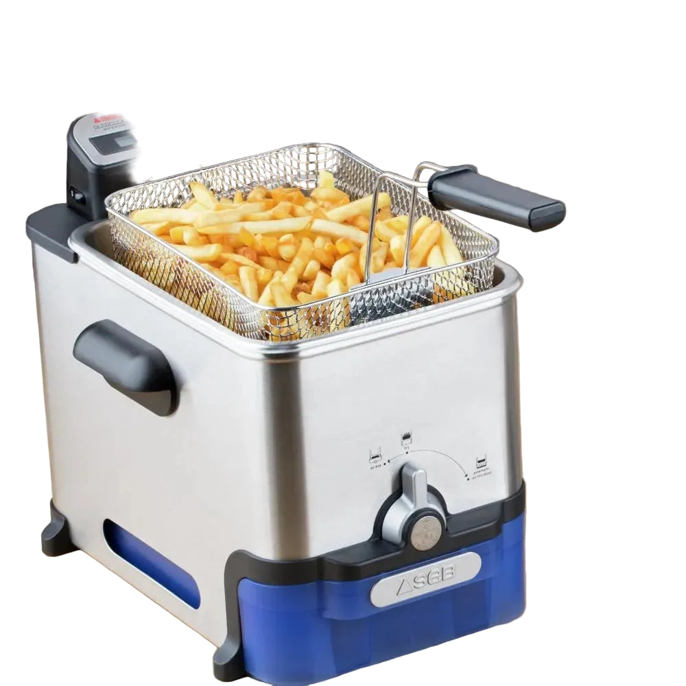 Halbprofessionelle Fritteuse 3,5 L, 2300 W, automatische Ölfiltration, digitale Zeitschaltuhr, Edelstahl