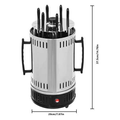 Vertikaler Elektrogrill mit Drehspieß, 1000 W, 5/6 Spieße, rauchfrei, automatische Rotation