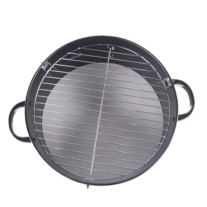 3-in-1 Multifunktions-Räuchergrill aus Eisen, Holzkohlegrill, abnehmbarer Grillofen, 2 Schichten, 40 cm Durchmesser