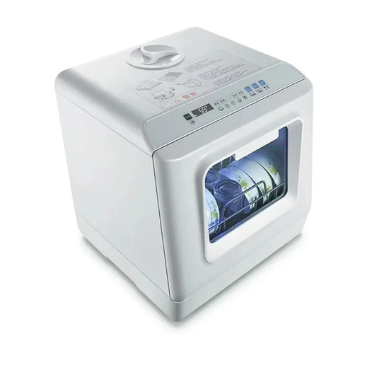 Kompakte Tischgeschirrspülmaschine mit Touch-Steuerung, LED-Display und automatischer Reinigungsfunktion