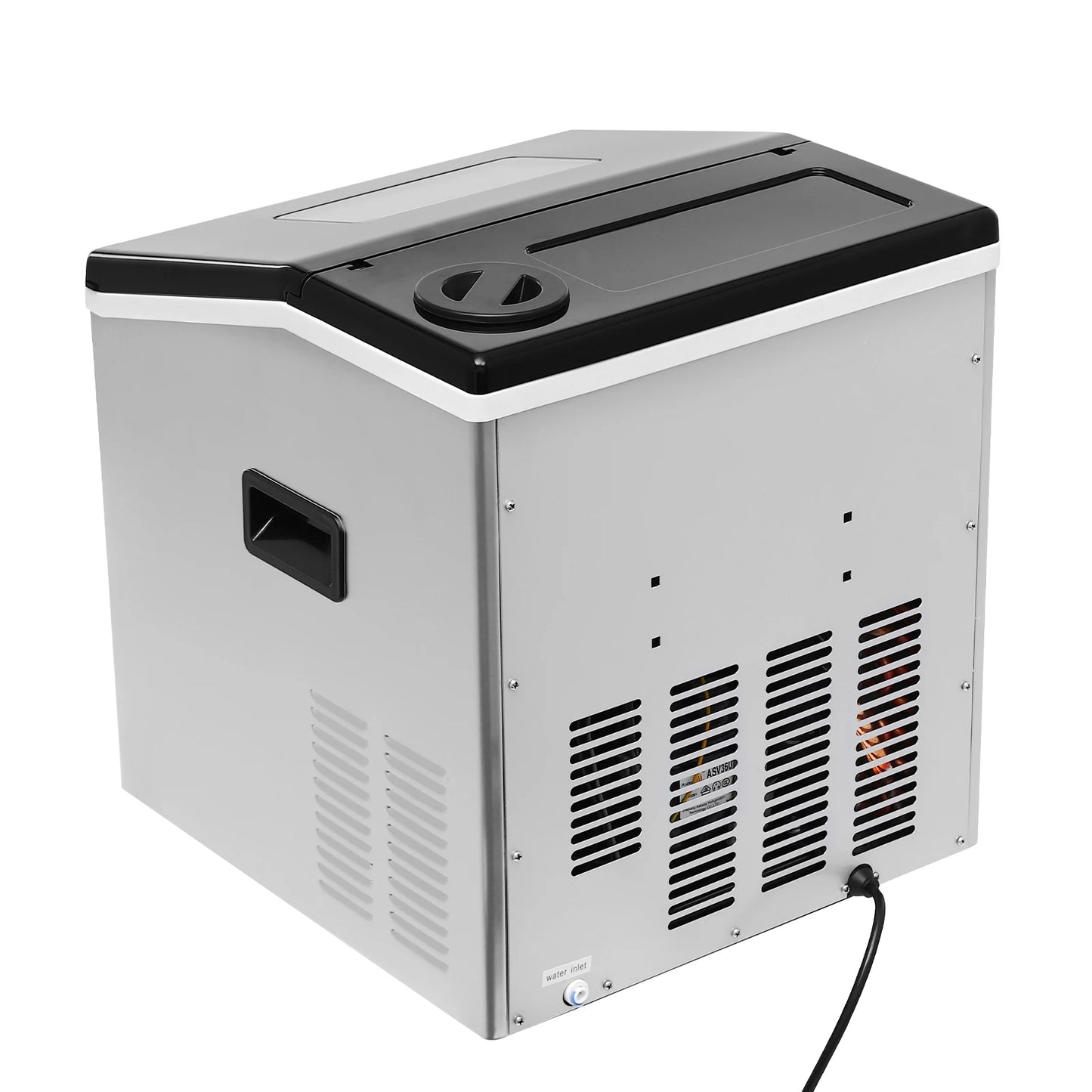 2-in-1 Eiswürfel- und Crushed-Ice-Maschine, luftgekühlt, automatische Reinigung, LCD-Display, 150–180 W