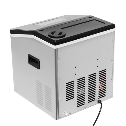 2-in-1 Eiswürfel- und Crushed-Ice-Maschine, luftgekühlt, automatische Reinigung, LCD-Display, 150–180 W
