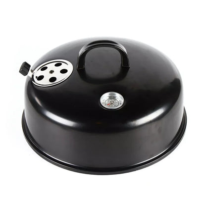 3-in-1 Multifunktions-Räuchergrill aus Eisen, Holzkohlegrill, abnehmbarer Grillofen, 2 Schichten, 40 cm Durchmesser