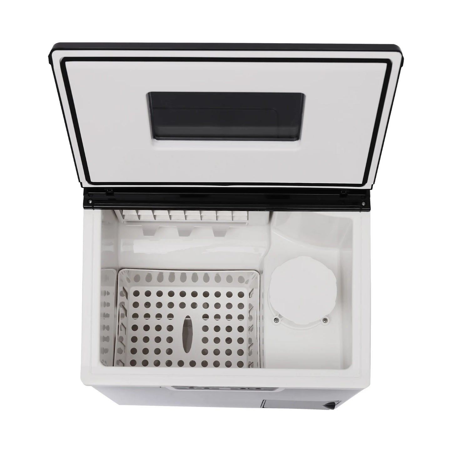 2-in-1 Eiswürfel- und Crushed-Ice-Maschine, luftgekühlt, automatische Reinigung, LCD-Display, 150–180 W