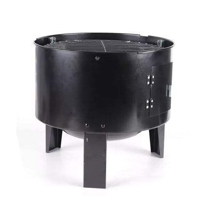 3-in-1 Multifunktions-Räuchergrill aus Eisen, Holzkohlegrill, abnehmbarer Grillofen, 2 Schichten, 40 cm Durchmesser
