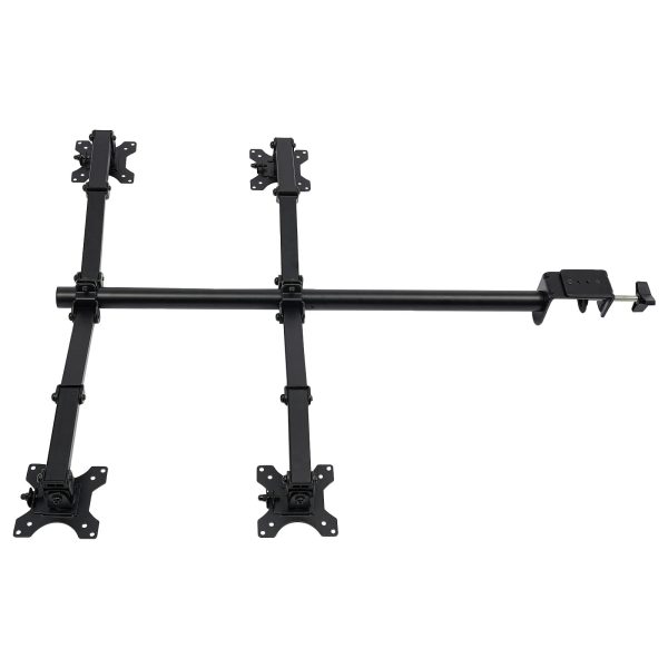 4-fach Monitor Tischhalterung mit drehbaren Armen – Höhenverstellbare Bildschirmhalterung für 10–27 Zoll, Schwarz